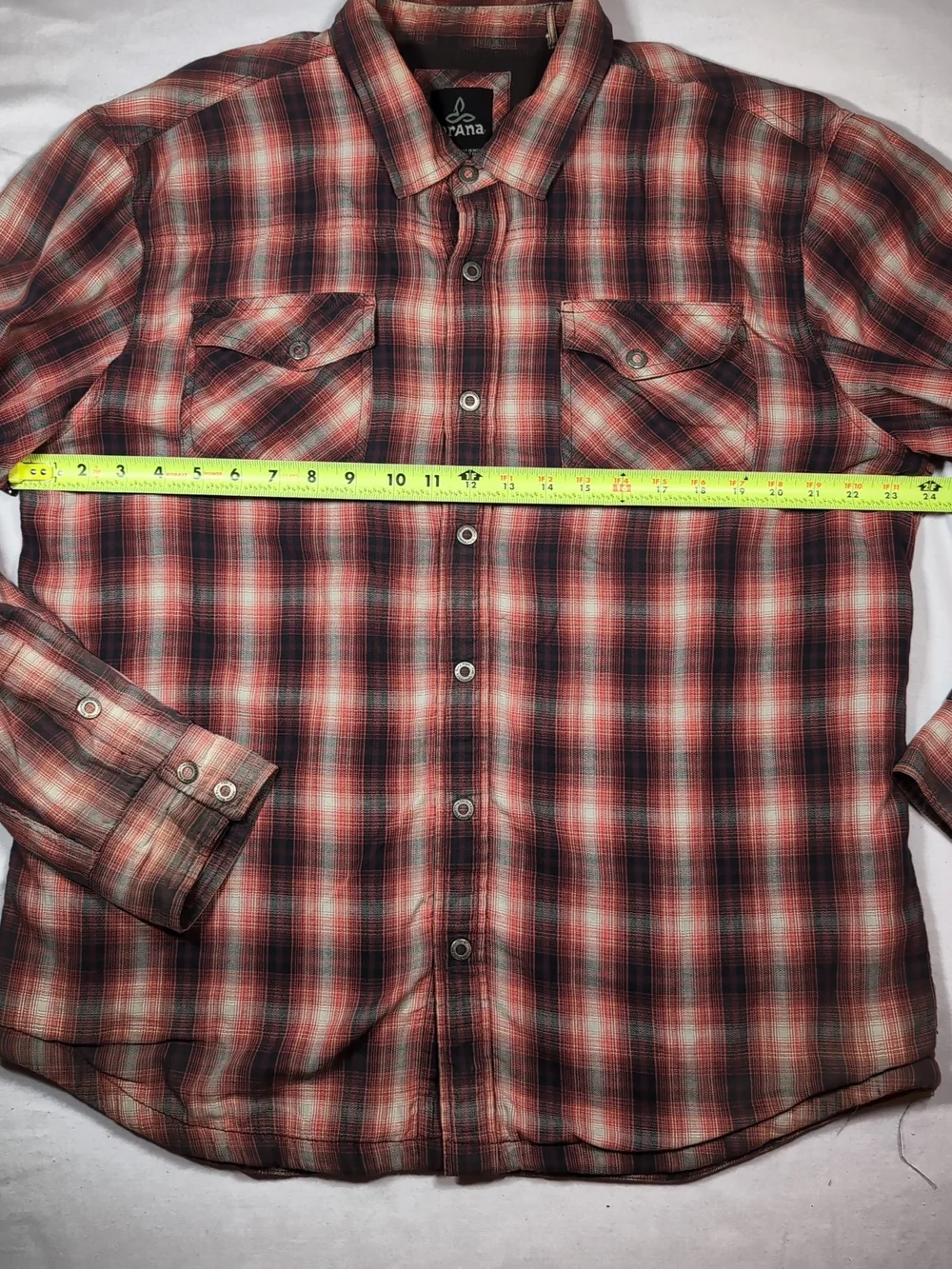 Prana Flannel Lined Snap Shirt Xl - Picture 3 of 7
